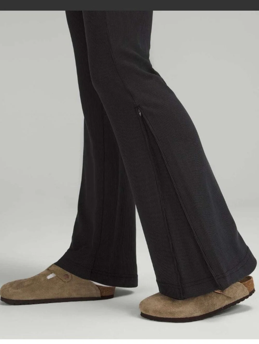 Lululemon Black Brushed Softstreme Ribbed Zip Flared 32.5